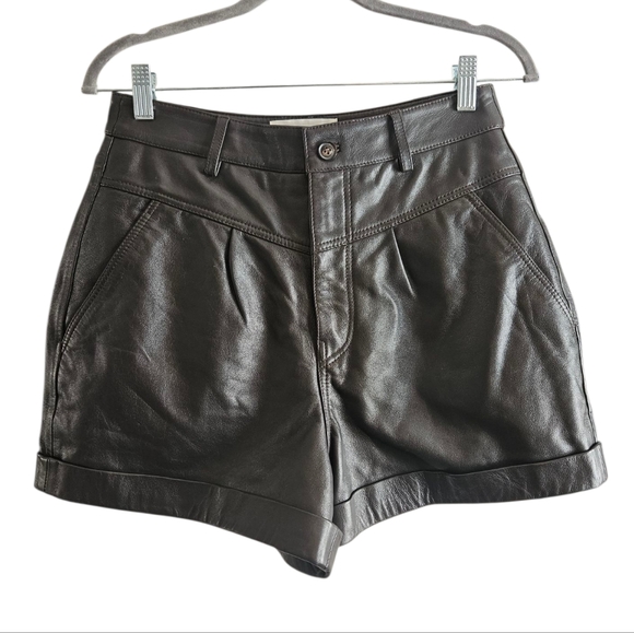 ba&sh Leandro Lamb Leather Shorts - Picture 3 of 13